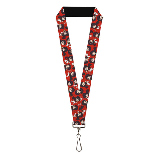 Lanyard - 1.0" - Hell's Paradise Chibi Aza Toma Sword Poses Scattered Red Lanyards Crunchyroll   