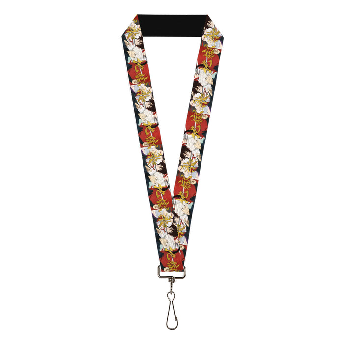 Lanyard - 1.0" - Hell's Paradise Gabimaru and Sagiri Title Pose and Logo Red Lanyards Crunchyroll   