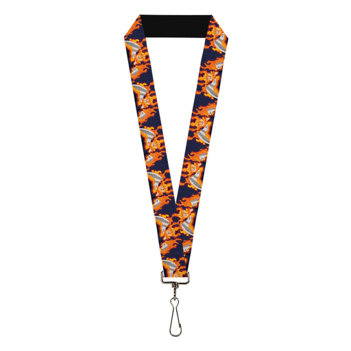 Lanyard - 1.0" - My Hero Academia Flame Hero Endeavor Pose Blue Lanyards Crunchyroll   