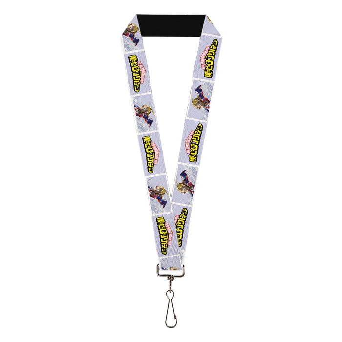 Lanyard - 1.0" - MY HERO ACADEMIA All Might Profile and Title Logo Blocks Grays Lanyards Crunchyroll   