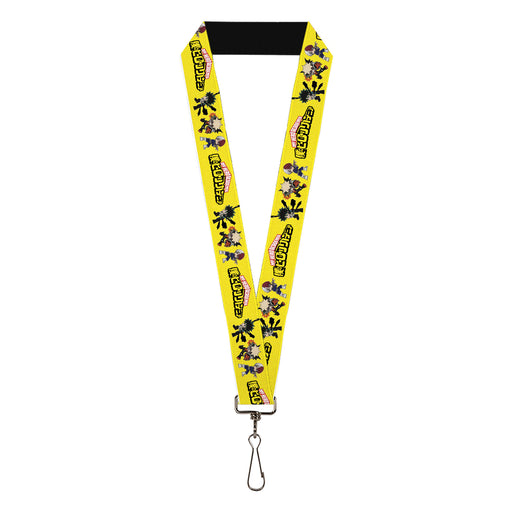 Lanyard - 1.0" - MY HERO ACADEMIA Chibi Trio Action Poses and Title Logo Yellow Lanyards Crunchyroll   