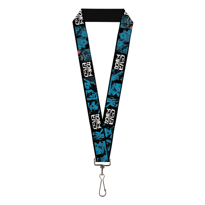 Lanyard - 1.0" - COWBOY BEBOP Title Logo and Character Blocks Black/Blues Lanyards Crunchyroll   