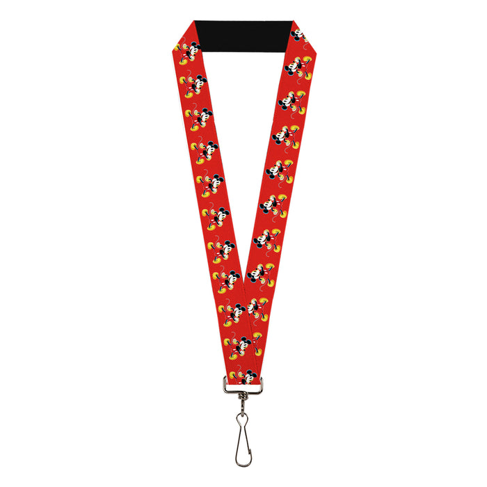 Lanyard - 1.0" - Mickey Mouse Walking Pose Red Lanyards Disney   