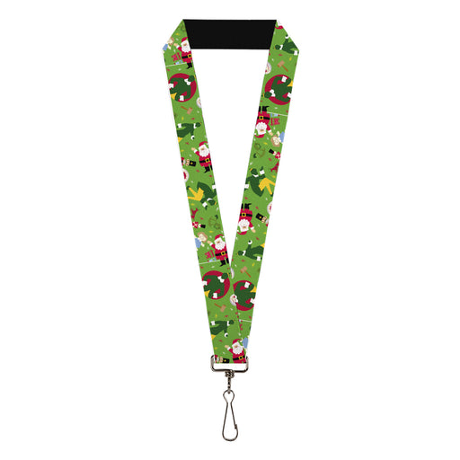 Lanyard - 1.0" - Elf Buddy the Elf Silhouette Poses and Holiday Icons Green/Multi Color Lanyards Warner Bros. Holiday Movies   