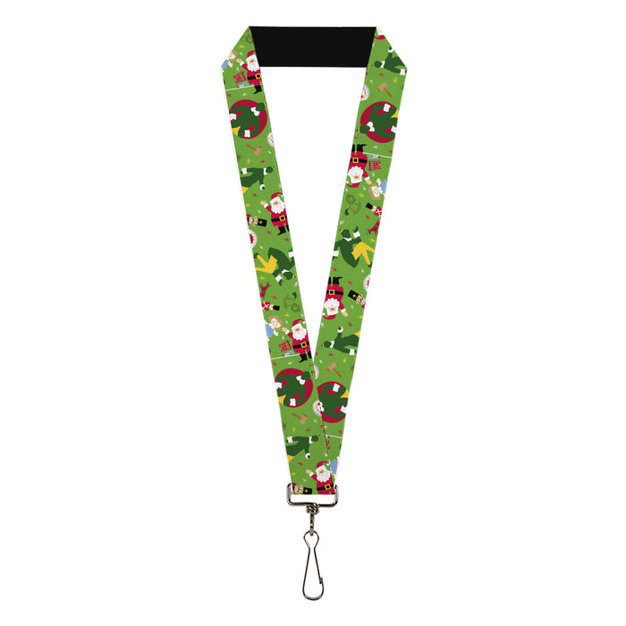 Lanyard - 1.0" - Elf Buddy the Elf Silhouette Poses and Holiday Icons Green/Multi Color Lanyards Warner Bros. Holiday Movies   