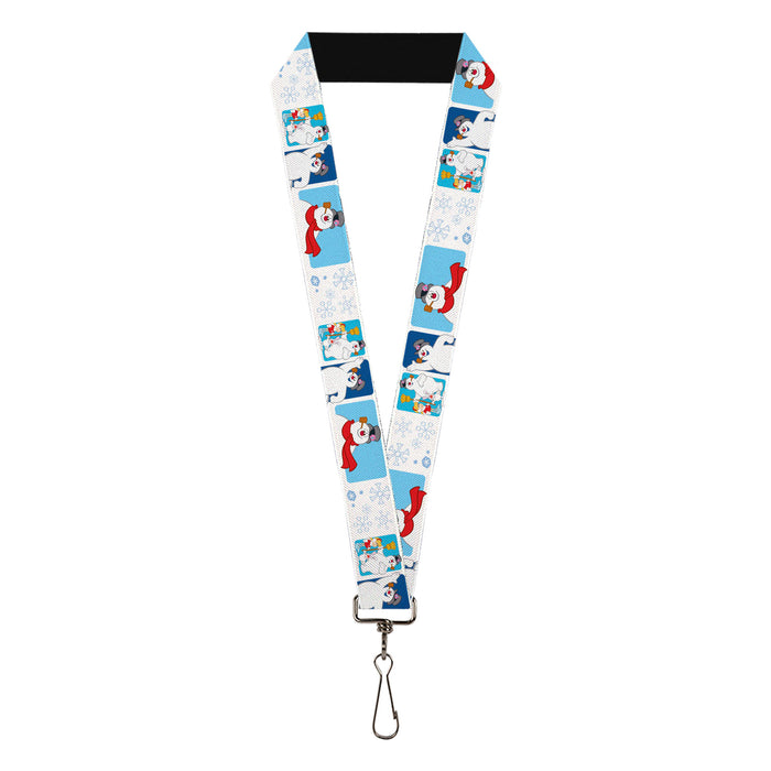 Lanyard - 1.0" - Frosty the Snowman Pose Blocks and Snowflakes White/Blue Lanyards Warner Bros. Holiday Movies   