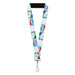 Lanyard - 1.0" - Frosty the Snowman Pose Blocks and Snowflakes White/Blue Lanyards Warner Bros. Holiday Movies   