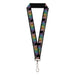 Lanyard - 1.0" - Dancing Skeletons Black Multi Color Lanyards Grateful Dead