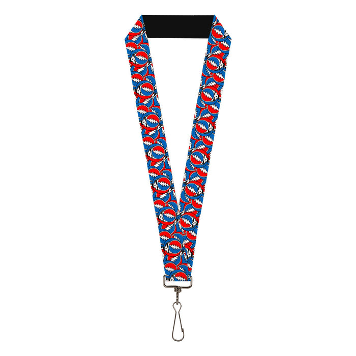 Lanyard - 1.0" - Grateful Dead Steal Your Face Logo Stacked Red/White/Blue Lanyards Grateful Dead   