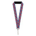 Lanyard - 1.0" - Grateful Dead Steal Your Face Logo Stacked Red/White/Blue Lanyards Grateful Dead   