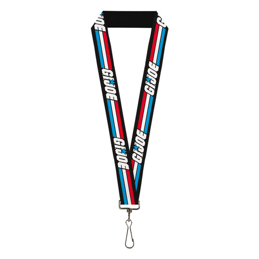 Lanyard - 1.0" - GI JOE Title Logo Stripe Black/Red/White/Blue Lanyards Hasbro   