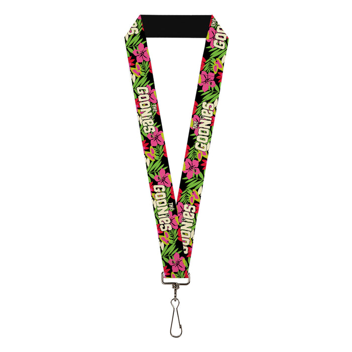 Lanyard - 1.0" - THE GOONIES Title Logo Hawaiian Shirt Print Black/Pinks Lanyards Warner Bros. Horror Movies   