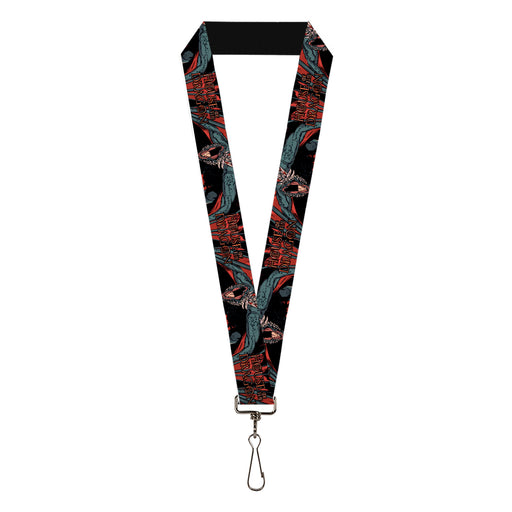 Lanyard - 1.0" - HOUSE OF THE DRAGON Drogon Roar and Title Logo Black/Grays/Reds Lanyards House of the Dragon