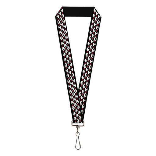 Lanyard - 1.0" - Skelanimals Face Logo and Heart Black/White/Red Lanyards Hasbro   