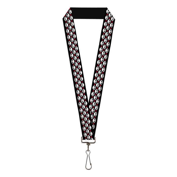 Lanyard - 1.0" - Skelanimals Face Logo and Heart Black/White/Red Lanyards Hasbro   