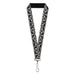 Lanyard - 1.0" - Skelanimals Diego the Bat Pose Lace Print White/Black Lanyards Hasbro   