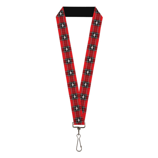 Lanyard - 1.0" - Skelanimals Face Logo Plaid Red/Black/White Lanyards Hasbro   