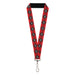 Lanyard - 1.0" - Skelanimals Face Logo Plaid Red/Black/White Lanyards Hasbro   