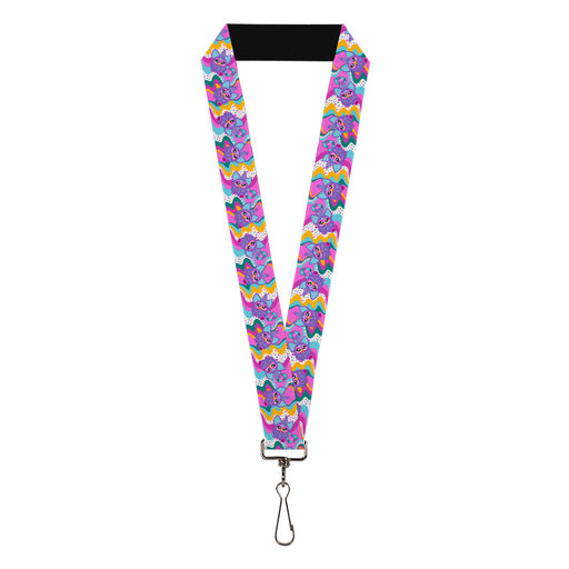 Lanyard - 1.0" - Furby Purple Dancing Pose Collage Multi Color Lanyards Hasbro   