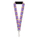 Lanyard - 1.0" - Furby Purple Dancing Pose Collage Multi Color Lanyards Hasbro   