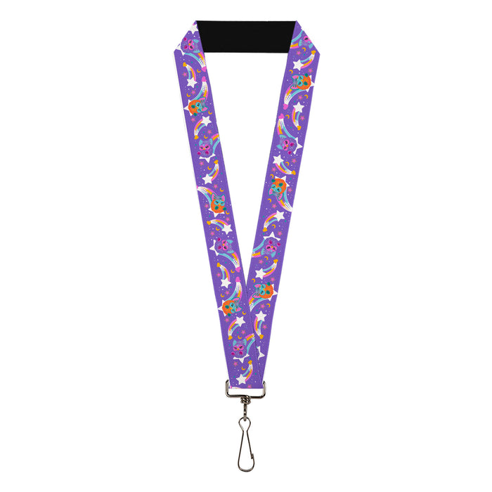 Lanyard - 1.0" - Furby Orange and Purple Jumping Rainbow Slide Black/Multi Color Lanyards Hasbro   