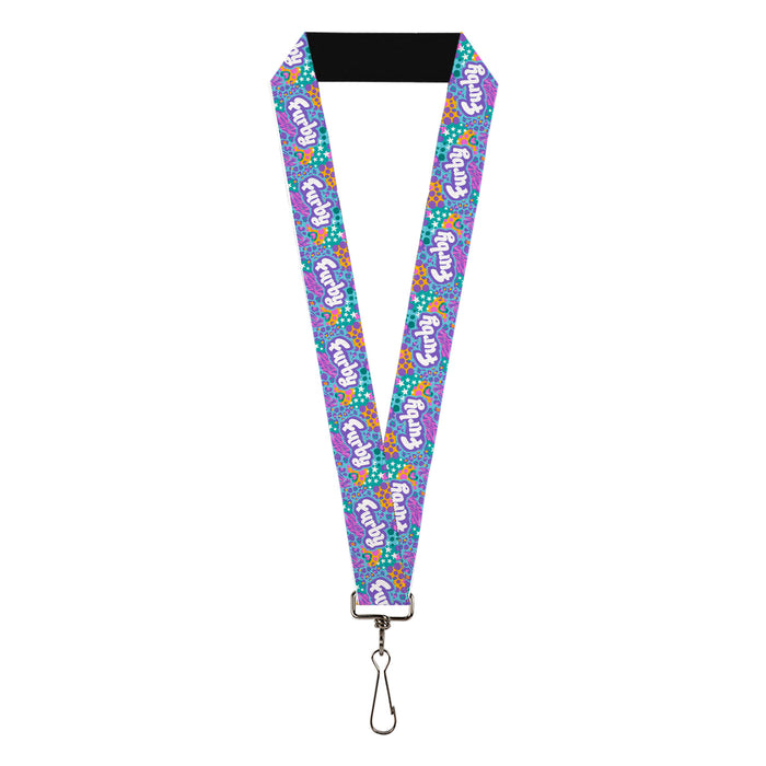 Lanyard - 1.0" - FURBY Title Logo and Fur Prints Collage Multi Color/White Lanyards Hasbro   