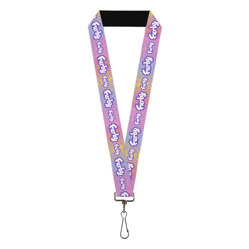 Lanyard - 1.0" - FURBY Title Logo Fur Print White/Lavender/Purple Lanyards Hasbro   