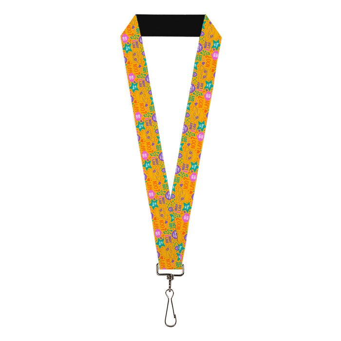 Lanyard - 1.0" - Furby Furbmoji and Furbish Phrases and Icons Orange/Pink/Purple Lanyards Hasbro   