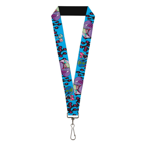 Lanyard - 1.0" - Invader Zim GIR and Piggy Rule the World Poses Blue Lanyards Nickelodeon   