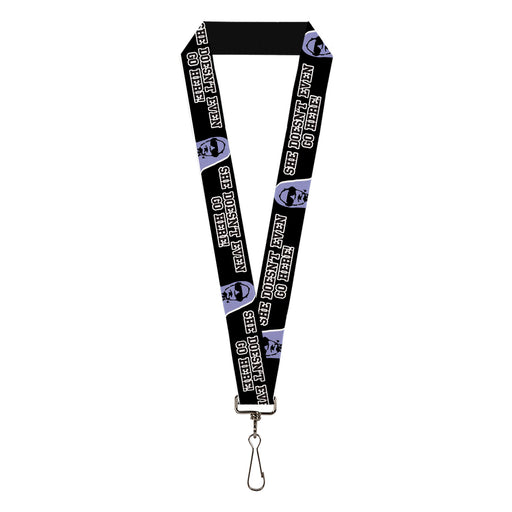 Lanyard - 1.0" - Mean Girls Damian SHE DOESN'T EVEN GO HERE Black/Purple Lanyards Paramount Pictures   