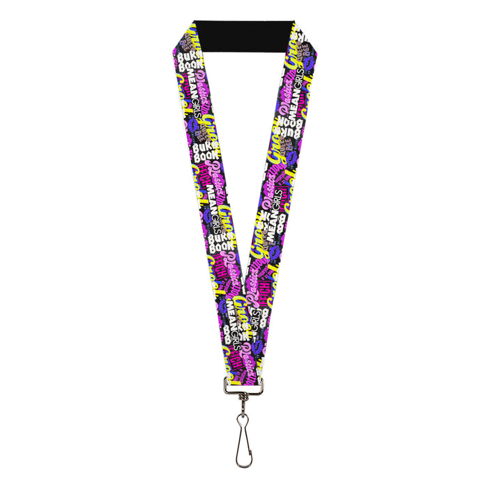 Lanyard - 1.0" - Mean Girls Catch Phrases Collage Black/Multi Color Lanyards Paramount Pictures   