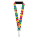 Lanyard - 1.0" - UNO Cards Lineup Stack Multi Color Lanyards Mattel   