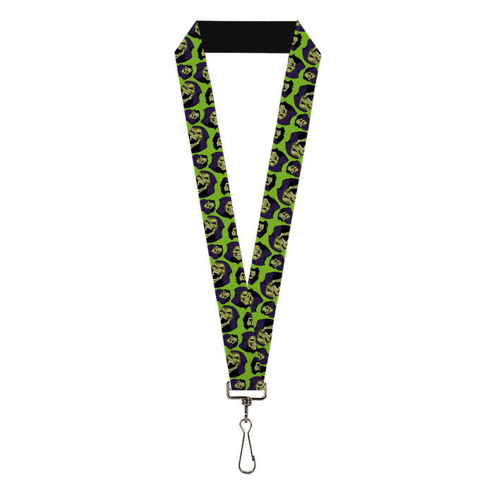 Lanyard - 1.0" - Masters of the Universe Skeletor Face Scattered Green Lanyards Mattel   