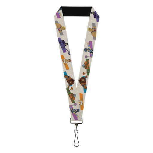 Lanyard - 1.0" - Masters of the Universe Heroes and Villains Poses White/Multi Color Lanyards Mattel   