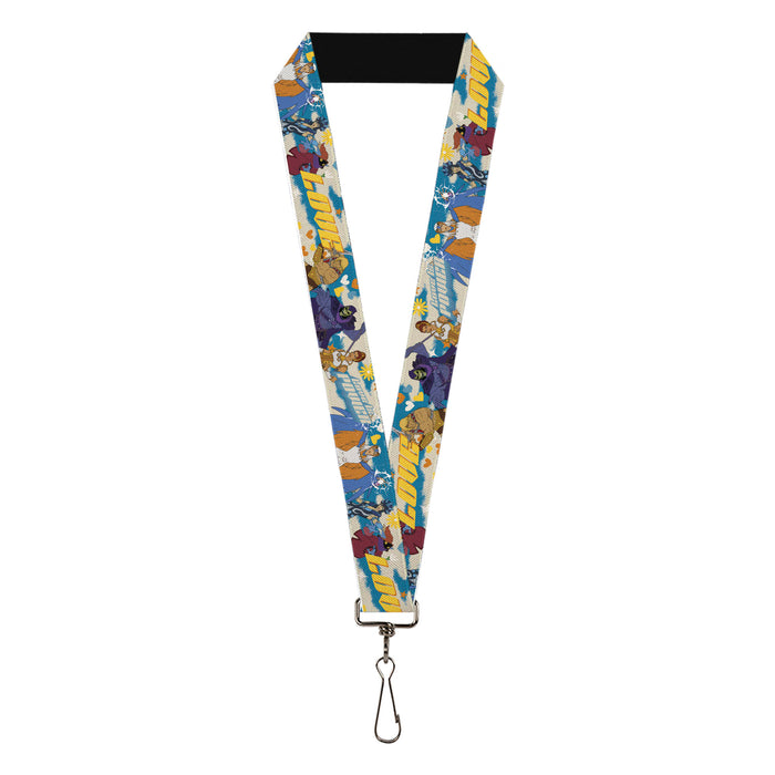 Lanyard - 1.0" - Masters of the Universe LOVE IS POWER Heroes and Villains Collage Blue/White Lanyards Mattel   