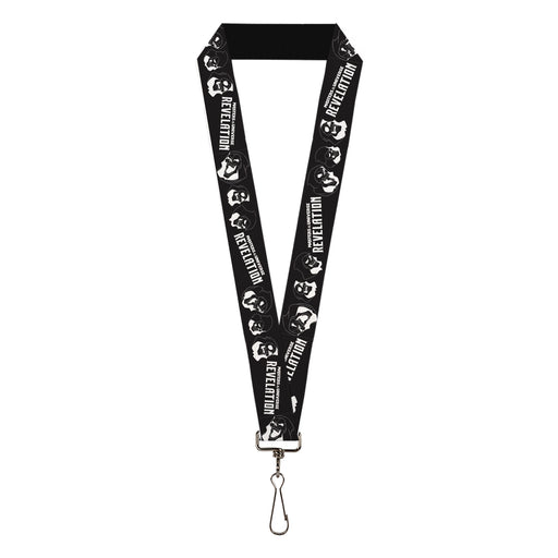 Lanyard - 1.0" - MASTERS OF THE UNIVERSE REVELATION Title Logo and Skeletor Expressions Black/White Lanyards Mattel   