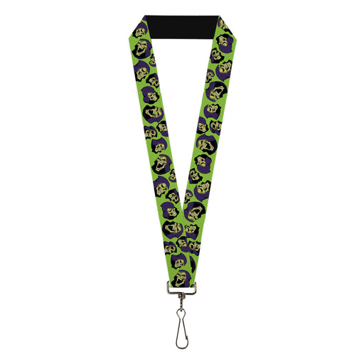 Lanyard - 1.0" - Masters of the Universe Skeletor Expressions Scattered Green Lanyards Mattel   