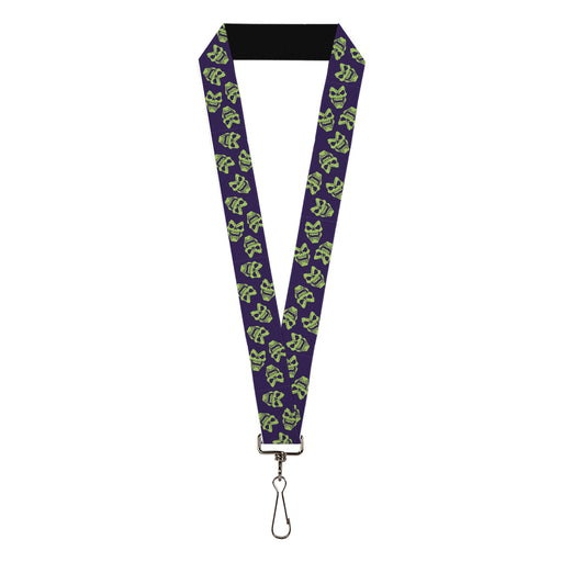 Lanyard - 1.0" - Masters of the Universe Skeletor Expressions Scattered Purple/Green Lanyards Mattel   