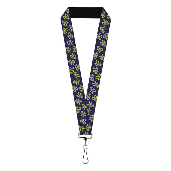 Lanyard - 1.0" - Masters of the Universe Skeletor Expressions Scattered Purple/Green Lanyards Mattel   