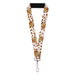 Lanyard - 1.0" - Cocoa Pebbles Fred Flintstone and Barney Rubble Hugging Pose and Cereal Pebbles Scattered White/Browns Lanyards The Flintstones   
