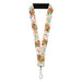 Lanyard - 1.0" - Fruity Pebbles Fred Flintstone and Barney Rubble Hugging Pose and Cereal Pebbles Scattered White/Multi Color Lanyards The Flintstones   