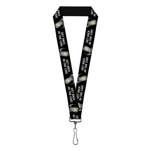 Lanyard - 1.0" - Rick and Morty Rick GET BACK IN THE CAR Pose Black/White Lanyards Rick and Morty   