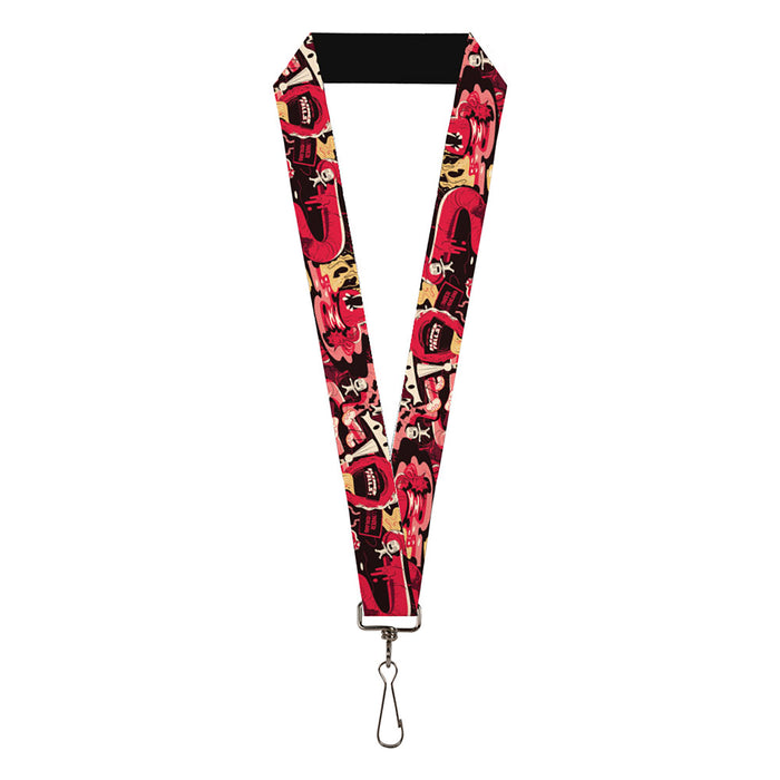 Lanyard - 1.0" - Rick and Morty Anatomy Park Collage Reds/Black Lanyards Rick and Morty   