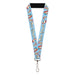 Lanyard - 1.0" - REN AND STIMPY Title Logo and Poses Baby Blue Lanyards Nickelodeon   