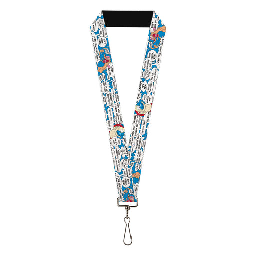 Lanyard - 1.0" - Ren and Stimpy Pose and Quote Bubbles Stacked Blue Lanyards Nickelodeon   