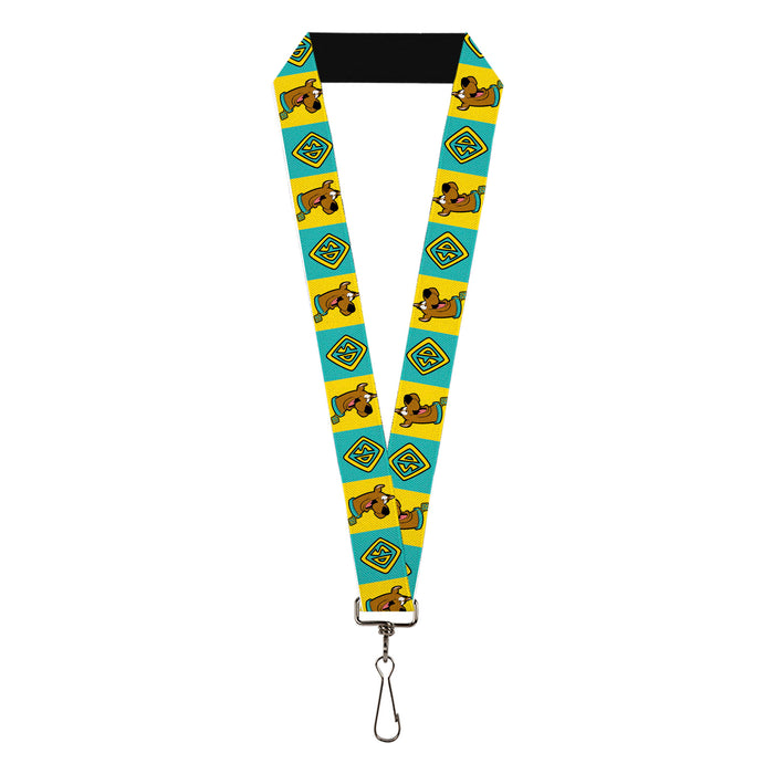 Lanyard - 1.0" - Scooby Doo Pose and Dog Tag Blocks Yellow/Blue Lanyards Scooby Doo   