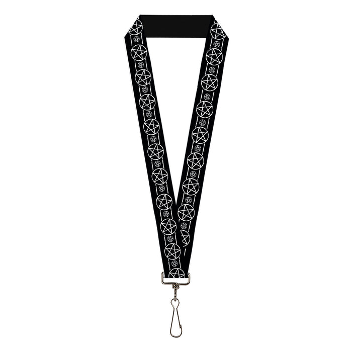 Lanyard - 1.0" - Supernatural Pentagram Stripe Black/White Lanyards Supernatural   