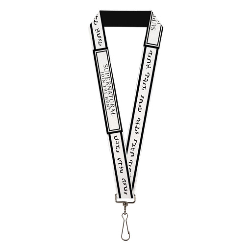 Lanyard - 1.0" - SUPERNATURAL JOIN THE HUNT Title Logo White/Black Lanyards Supernatural   