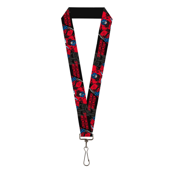 Lanyard - 1.0" - Transformers Generations Optimus Prime Pose and Autobot Icon Black/Gray/Red Lanyards Hasbro   