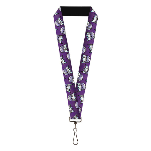 Lanyard - 1.0" - Transformers Decepticons Icon Scattered Grids Purples Lanyards Hasbro   